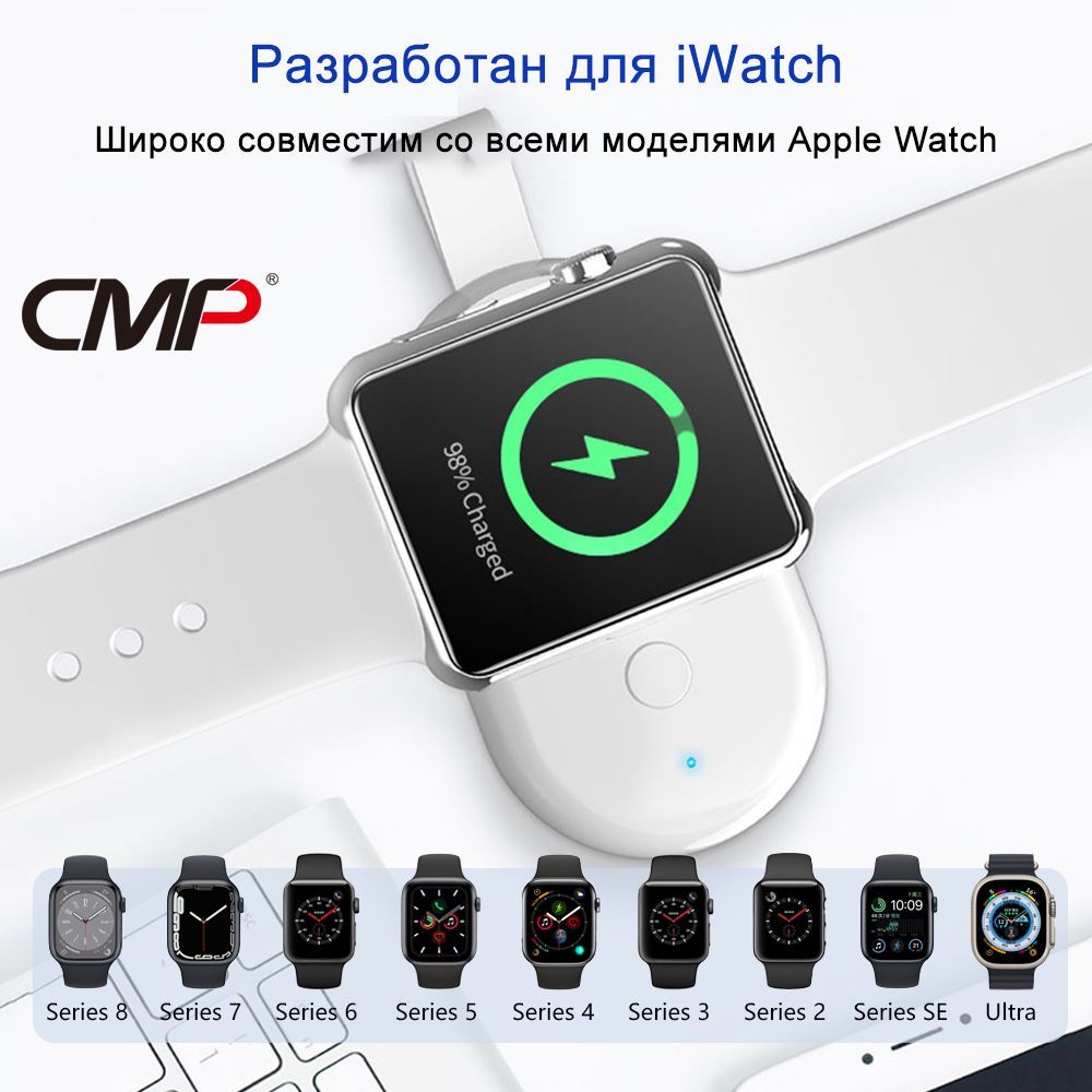 CMPБлокпитаниядлязарядногоустройстваAppleWatchБеспроводныезарядныеустройстваAppleWatchSeries8/Ultra/765432Запаснаябатарея1100mAh