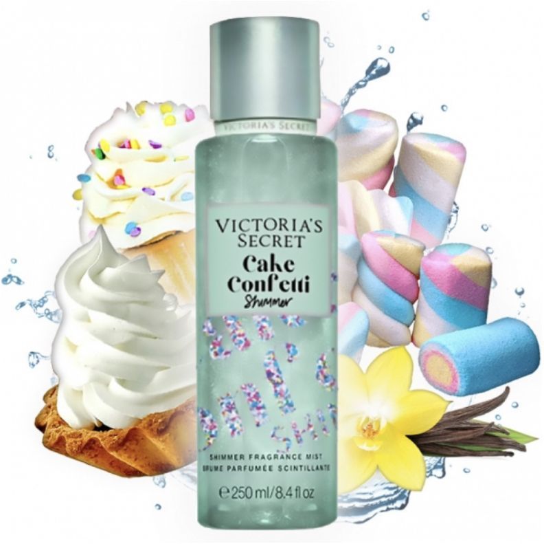 Шиммер оптом. Спрей Victoria's Secret Cake Confetti. Спрей для тела Cake Confetti Victoria Secret.