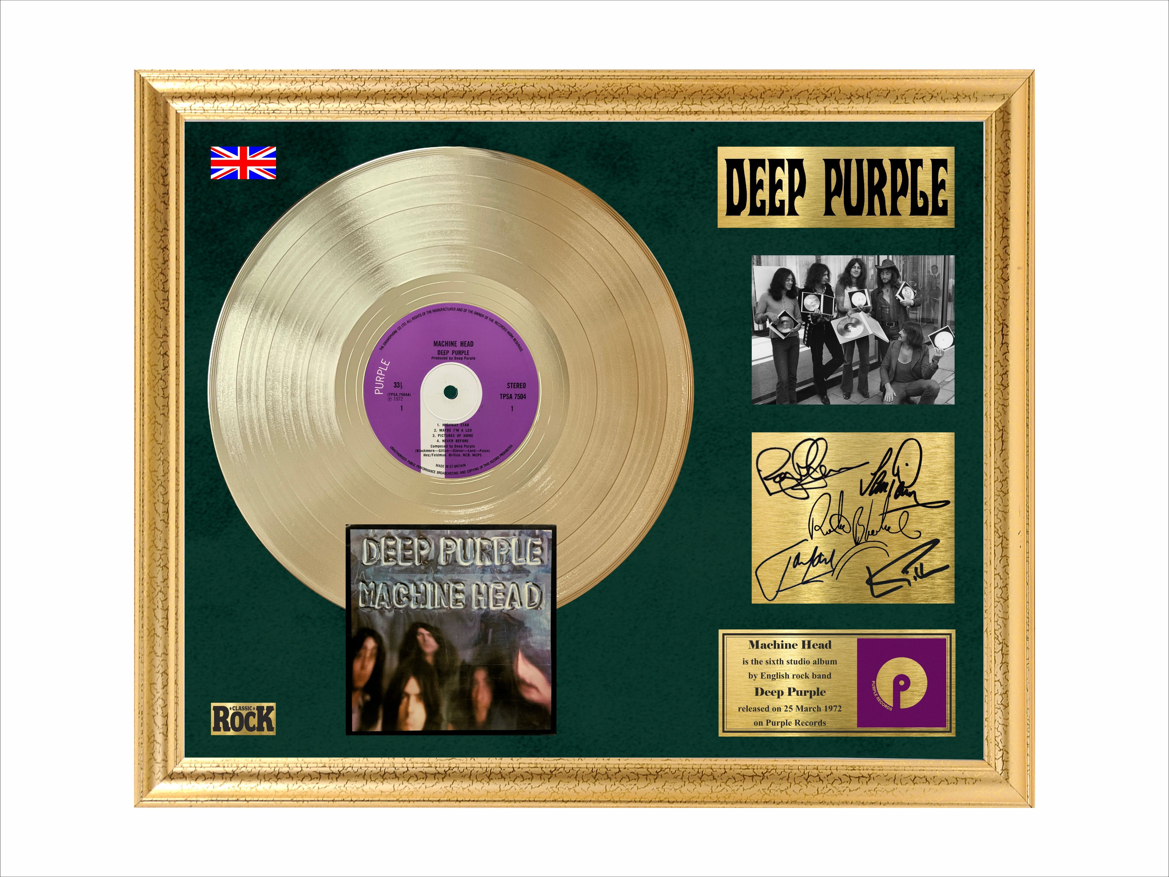 Золотой диск Deep Purple Machine Head в рамке - купить по низкой цене в  интернет-магазине OZON (1137422573)