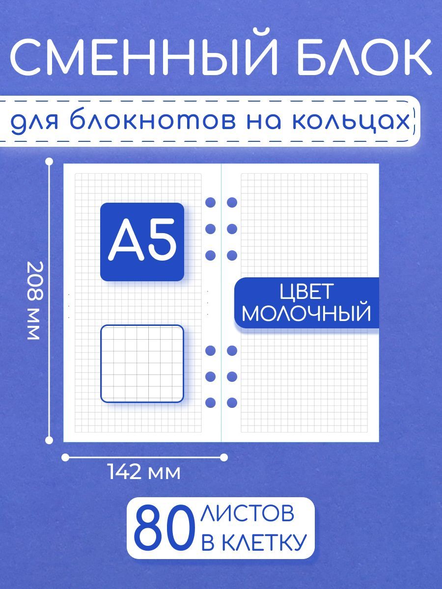 Сменный блок A5 на 6 колец клетка