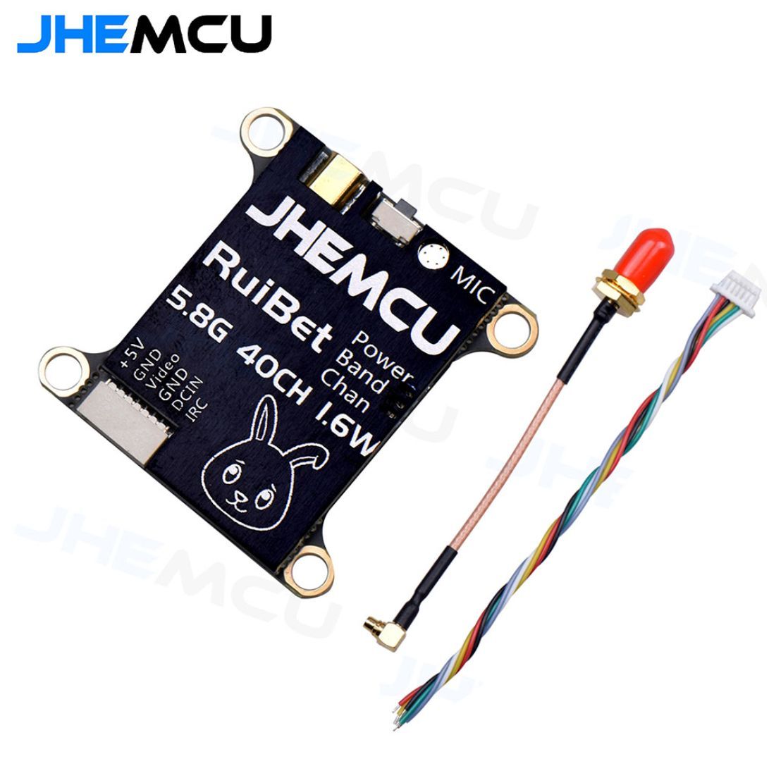 Мощный VTX JHEMCU 5,8G 40CH 1,6 W PitMode 25mW - 1600mW регулируемый VTX для дрона RC FPV