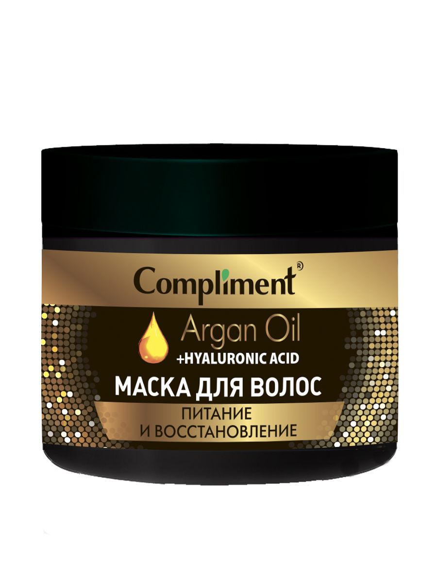 Compliment Маска для волос Питание и восстановление ARGAN OIL+ HYALURONIC ACID, 300мл