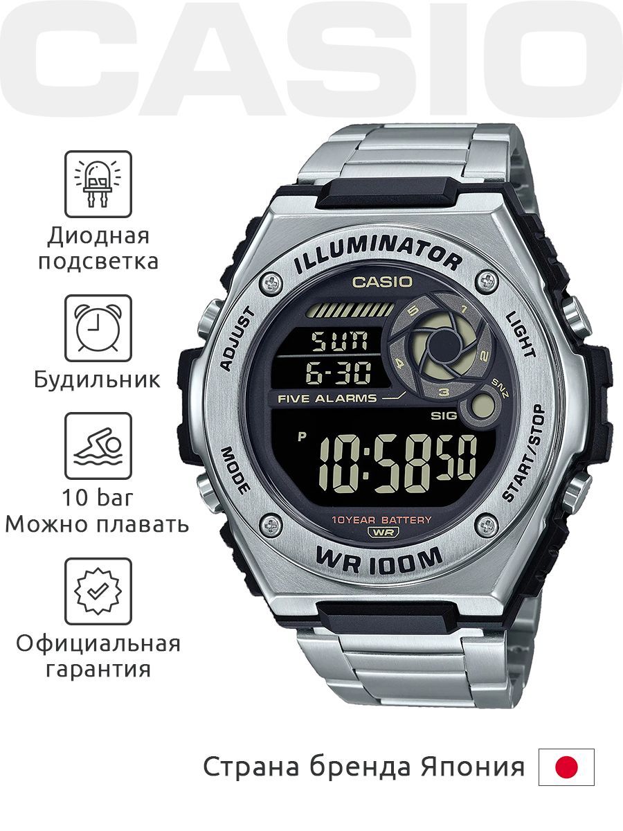 ЧасынаручныемужскиеCASIOIlluminatorMWD-100HD-1B