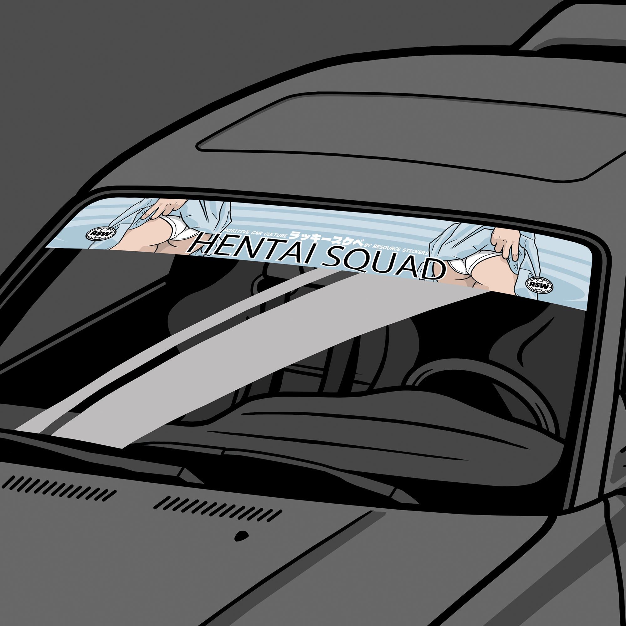 Наклейка на лобовое стекло Hentai squad anime, JDM полоса для авто, большой  стикер на стекло 140x20 см - купить по выгодным ценам в интернет-магазине  OZON (1168662277)