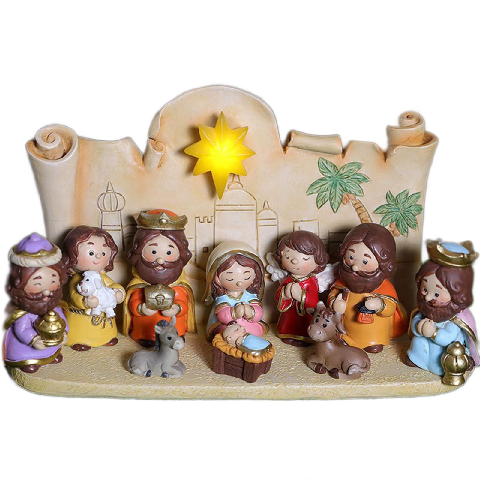 Native mini. Колокольчик с статуэткой святым. Фигурка Иисуса из желатина