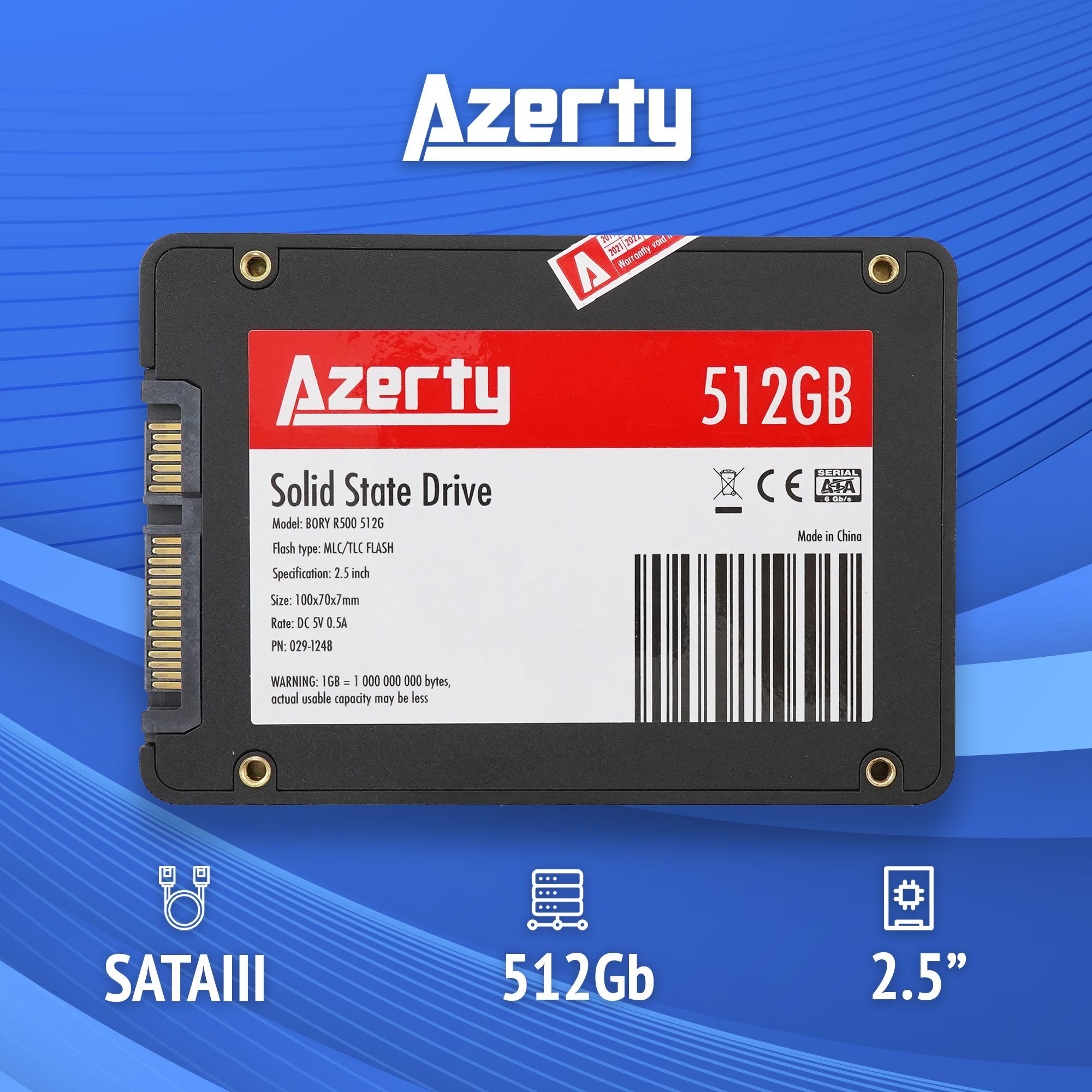 512 ГБ Внутренний SSD-диск Azerty Bory R500 (029-1248) - купить по выгодной  цене в интернет-магазине OZON (564660763)