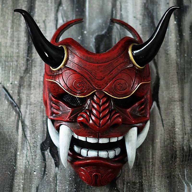 Маска Hannya демон киберпанк