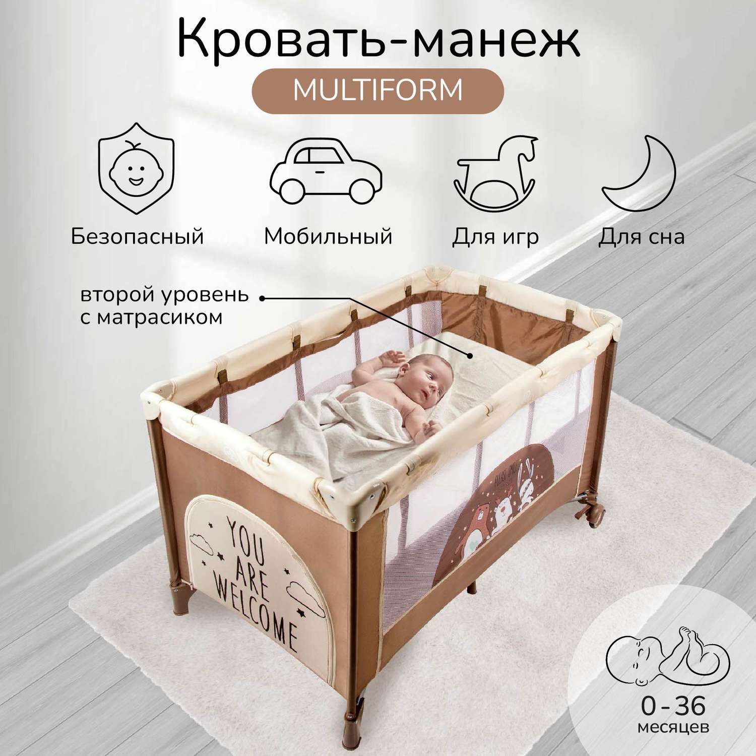 Как собрать манеж кровать amarobaby multiform