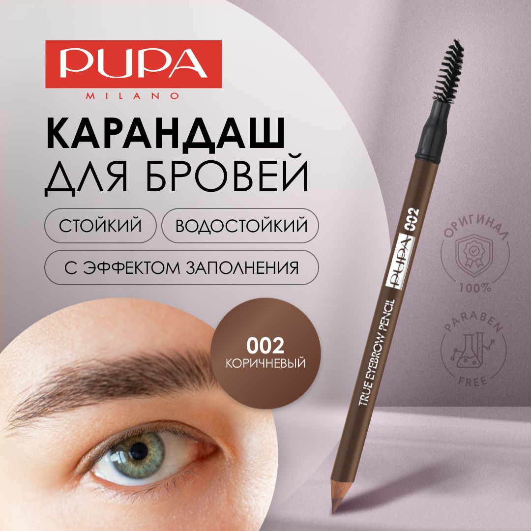 Карандаш для бровей Full Eyebrow Pencil 02г: 002 Коричневый