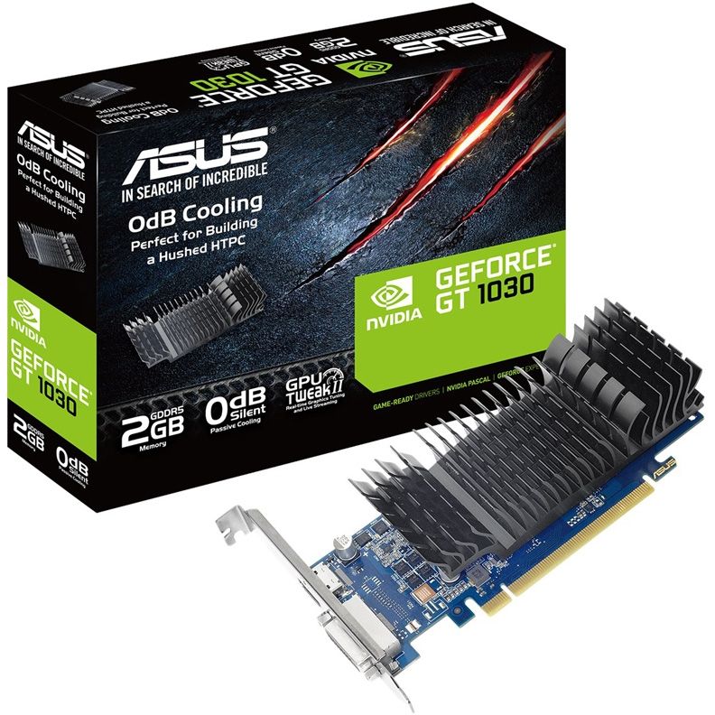 ASUS Видеокарта GeForce GT 1030 Silent LP 2 ГБ (GT1030-SL-2G-BRK)