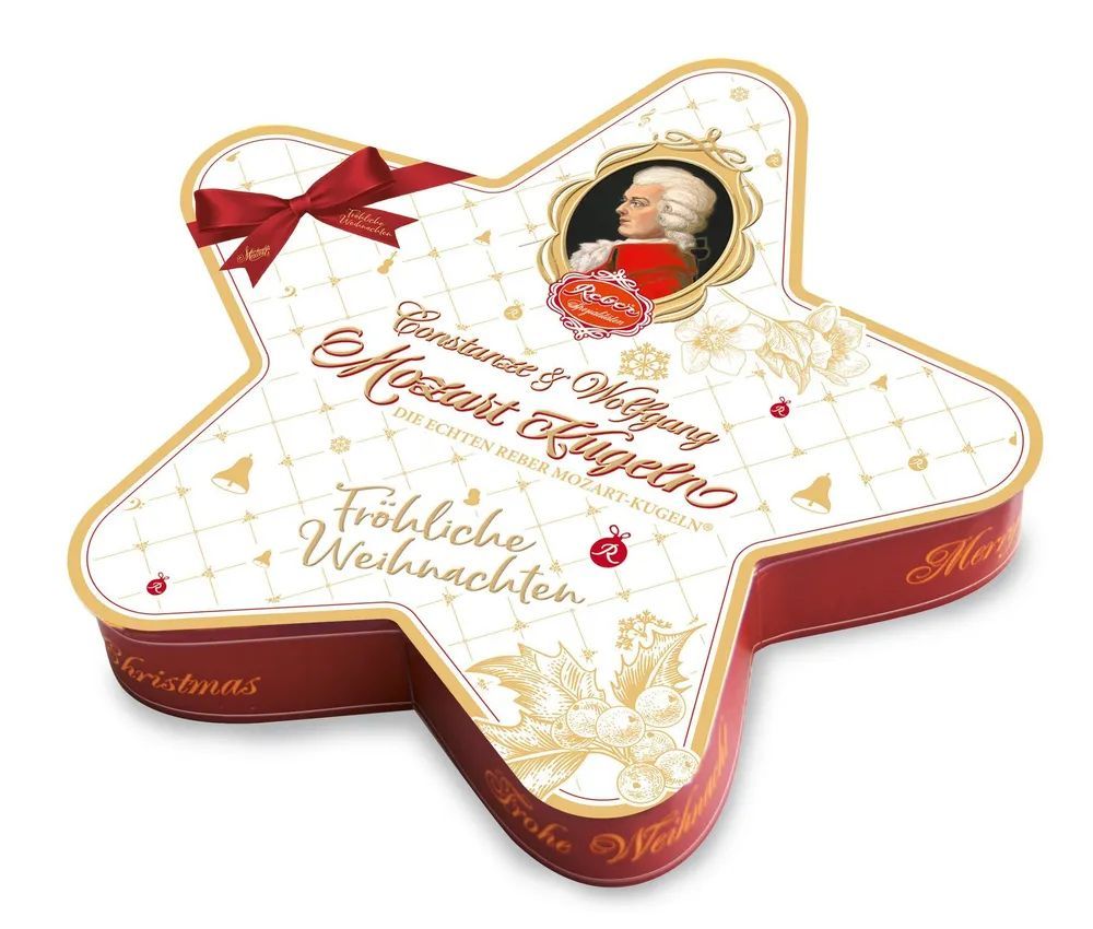 Подарочный набор Reber Mozart Шоколадные конфеты Рождественская звезда, 240г