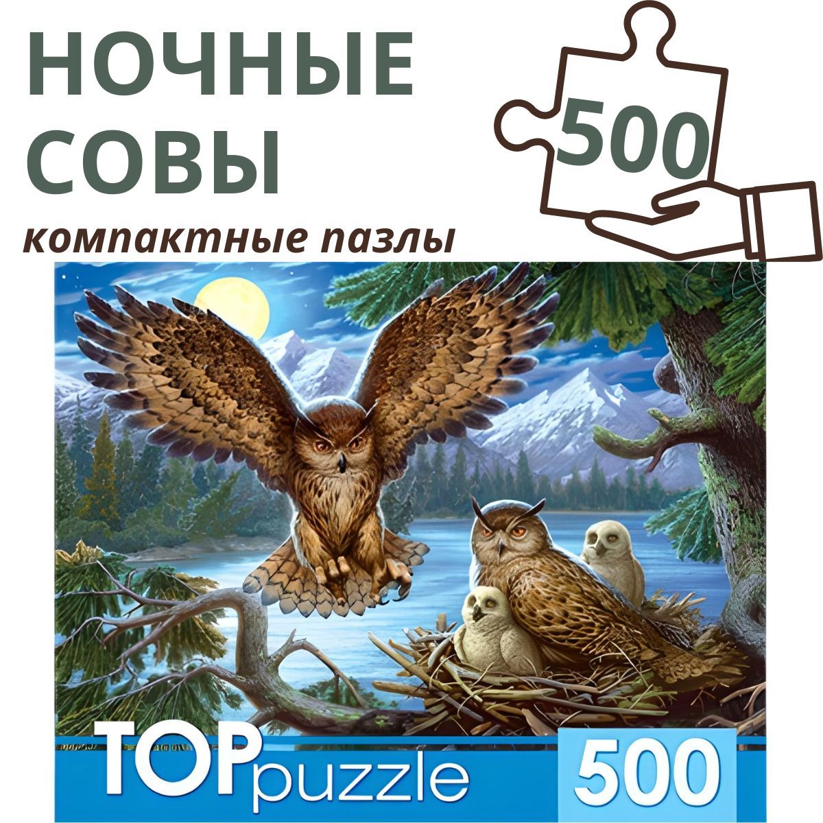 Пазл 500 элементов TOPpuzzle "НОЧНЫЕ СОВЫ" 500 элементов. Подарок другу, девушке, ребенку на новый год