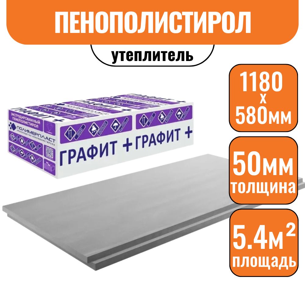 Утеплитель для стен 50мм 8шт из экструзионного пенополистирола ГРАФИТ+  купить по доступной цене с доставкой в интернет-магазине OZON (1399605047)