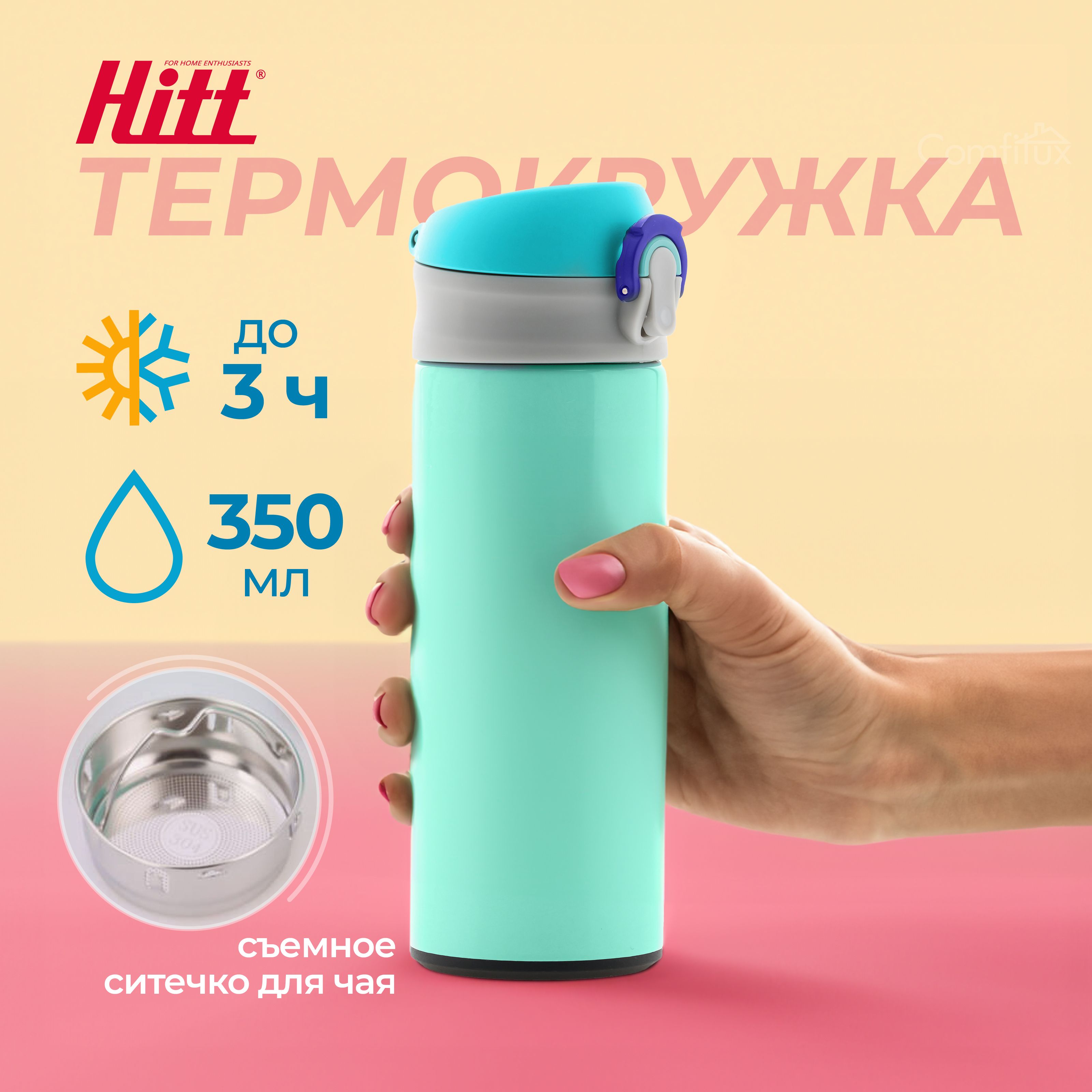 Термокружка Hitt 350 мл, для кофе и чая, автомобильная - купить с доставкой  по выгодным ценам в интернет-магазине OZON (568908949)