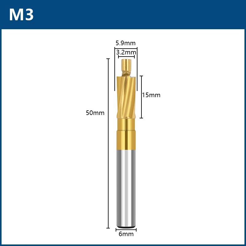 ЦековкаHSS,XCANМ3,3.2x5.9x6x50,титановоепокрытие