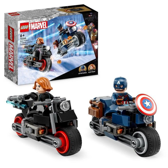 Конструктор LEGO Marvel Мотоциклы Капитан Америка И Черная Вдова.