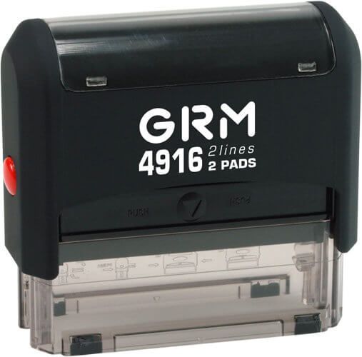 GRM 4916 2 Pads Автоматическая оснастка для штампа с двойной подушкой (штамп 69 х 10 мм.), Чёрный