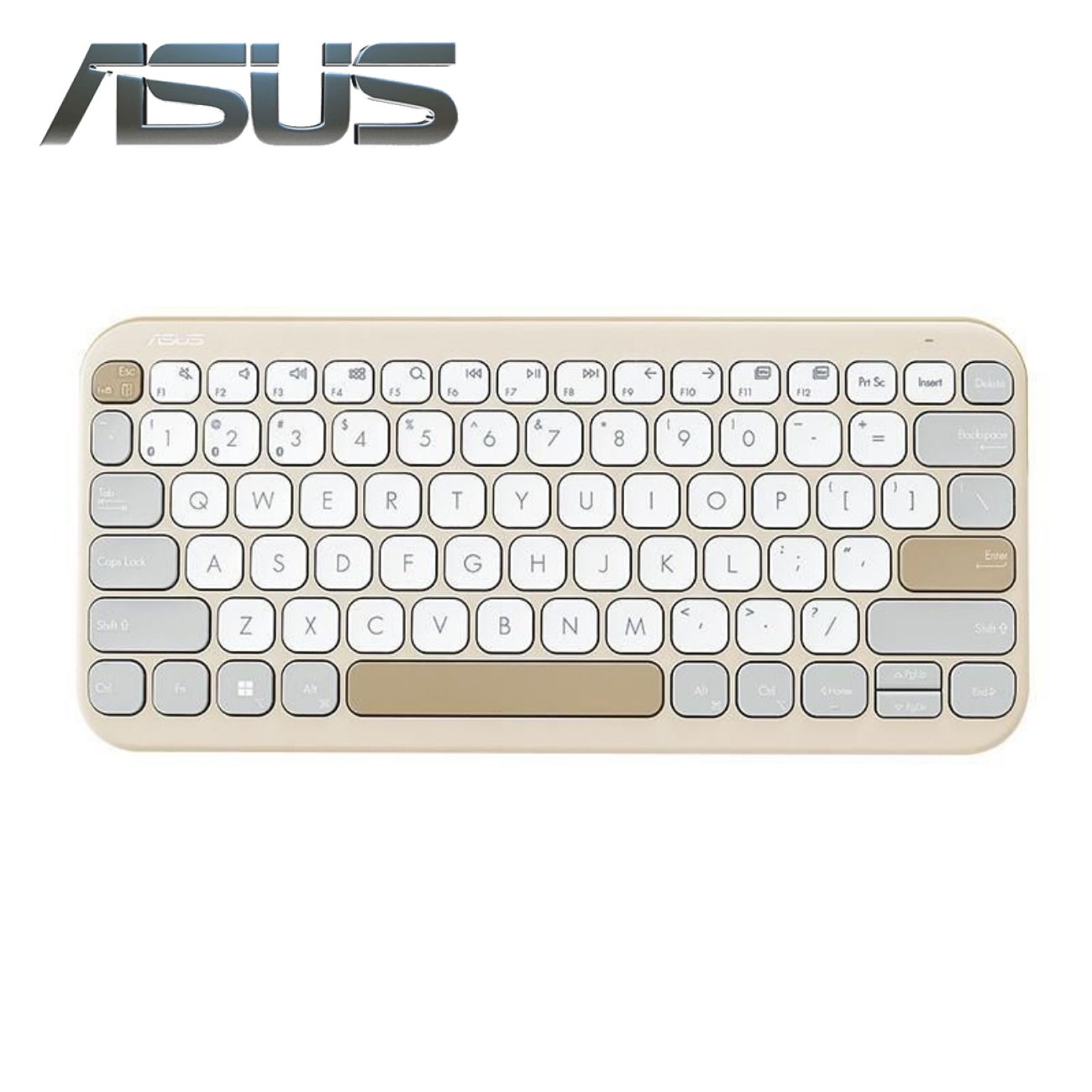 ASUSИгроваяклавиатурабеспроводнаяMarshmallowKeyboardKW100,(CherryMXRGBGrey),Английскаяраскладка,кремовый