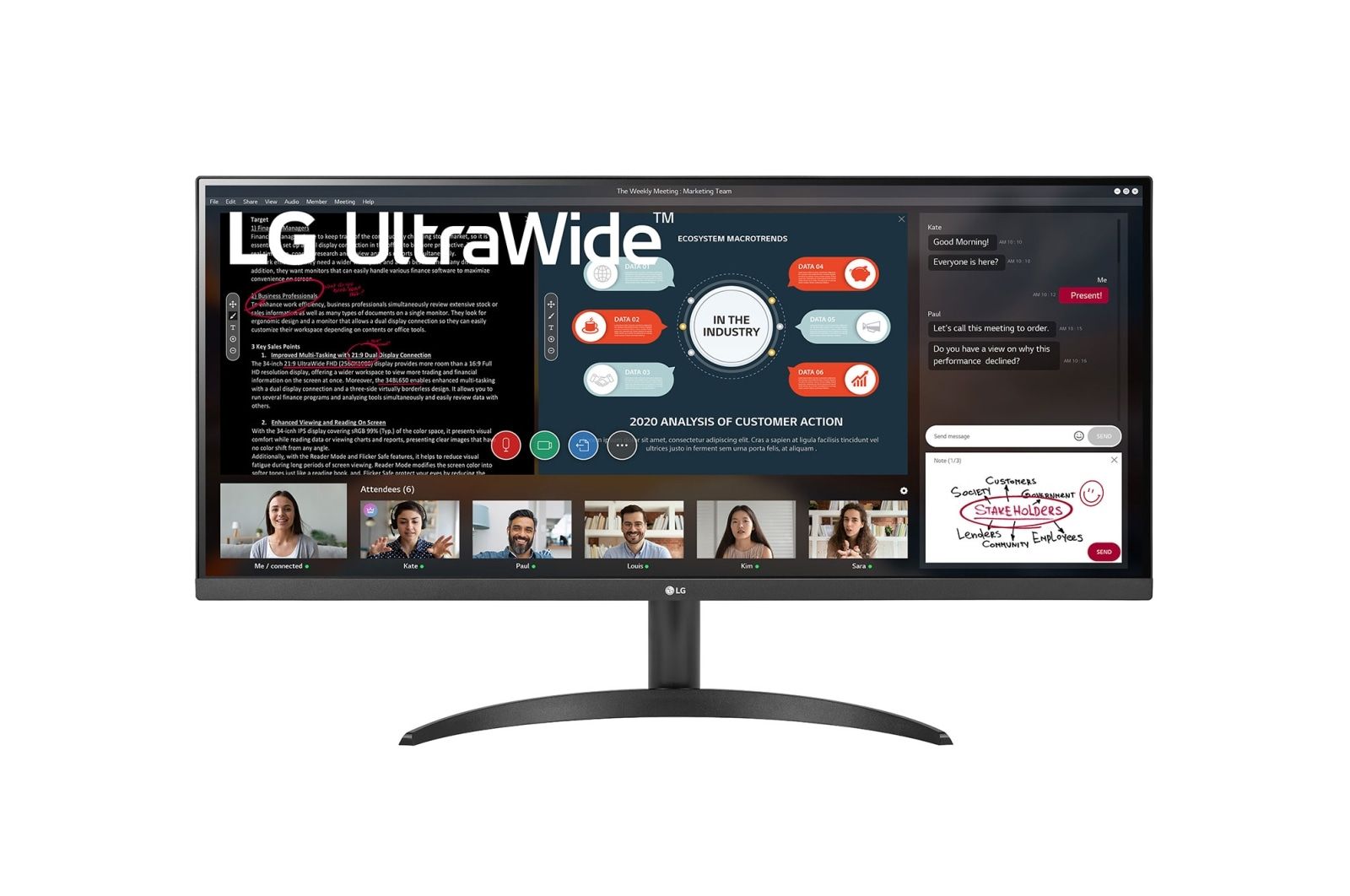 LG34"Монитор34WP500-B,черный