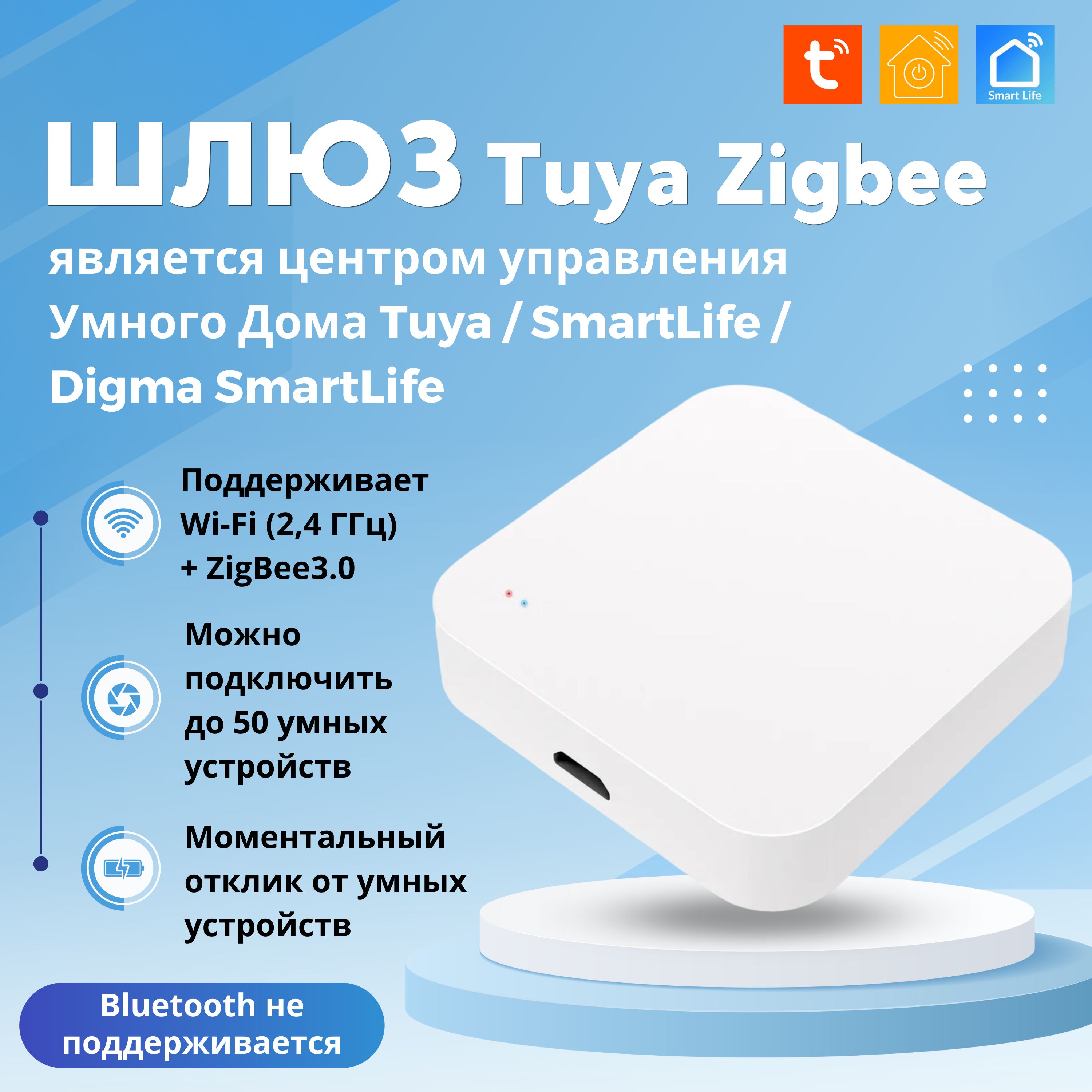 Шлюз для умного дома ZigBee 3.0/ Хаб ZigBee 3.0 - купить с доставкой по  выгодным ценам в интернет-магазине OZON (1297033632)