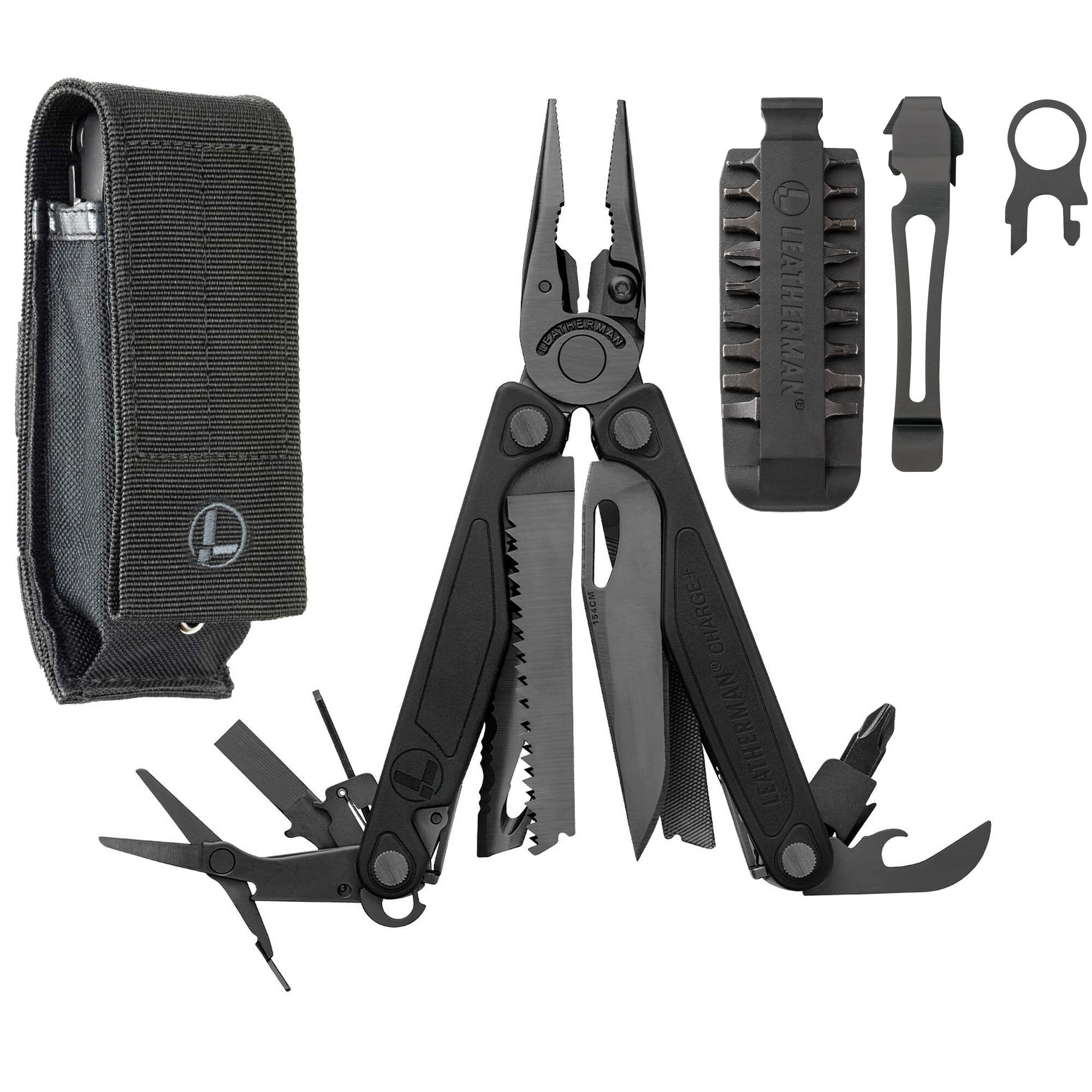 Мультитул Leatherman Charge plus black с клипсой и битами