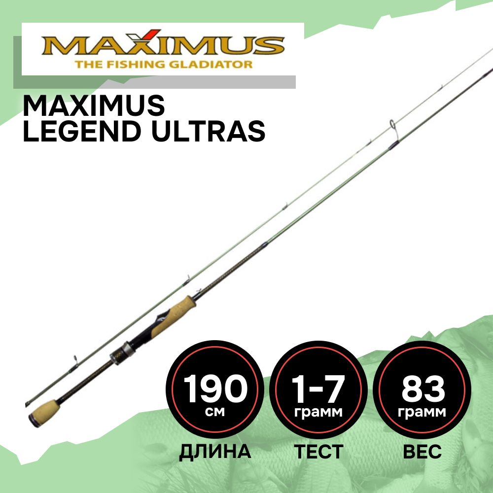 Спиннинг ультралайт Maximus LEGEND ULTRAS 19UL 1,9m 1-7g., ультралайт спиннинг, для рыбалки