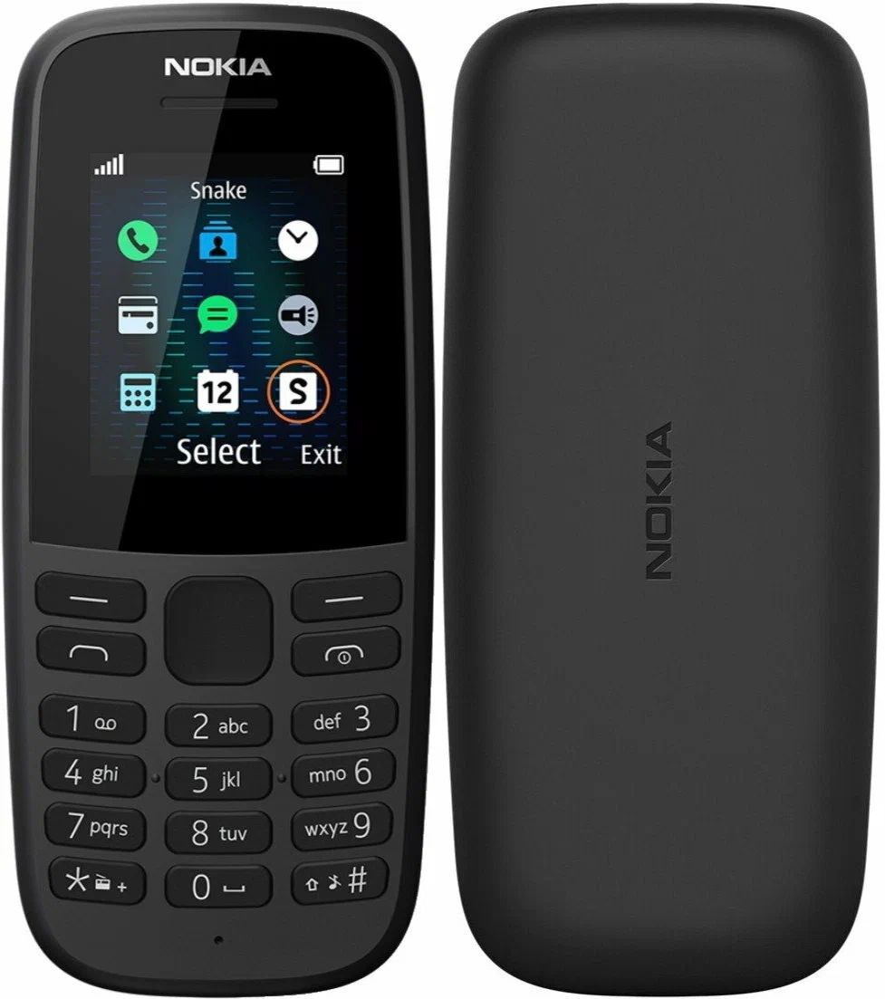 Мобильный телефон Nokia 105, черный - купить по выгодной цене в  интернет-магазине OZON (1479396661)