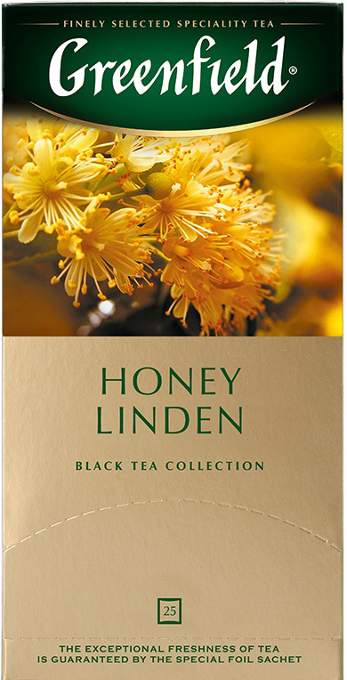 Чай в пакетиках черный Greenfield Honey Linden, с липой и медом, 25 шт  #1