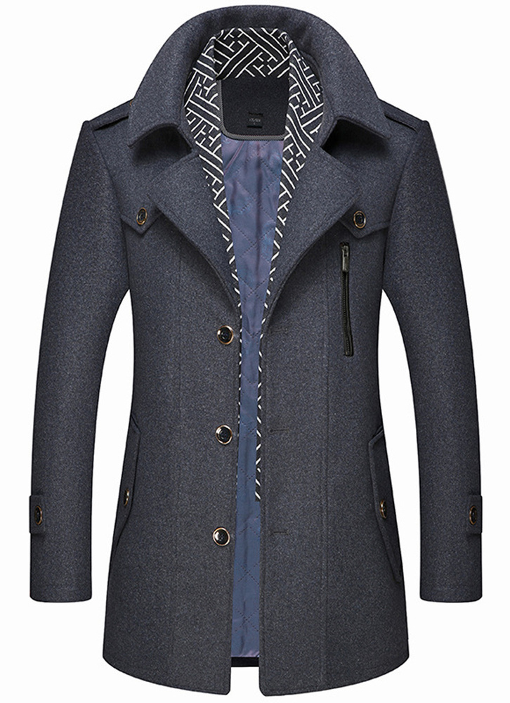 Coat button. Men&#039;s coat with accent buttons.