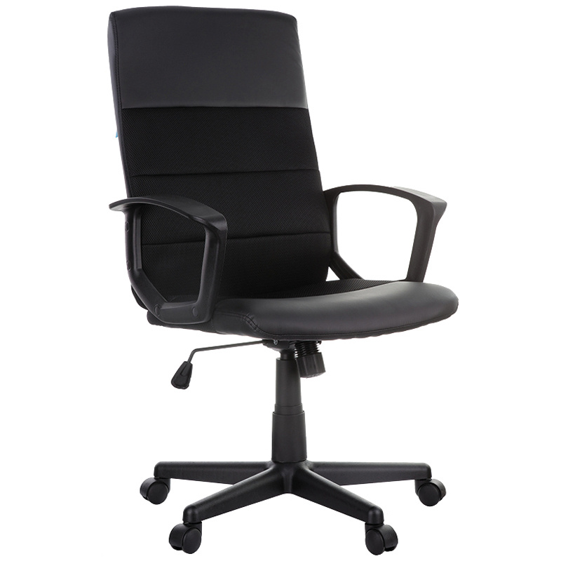 Компьютерное кресло офисное (стул) руководителя Helmi HL-E26 "Segment", экокожа/ткань черная  #1