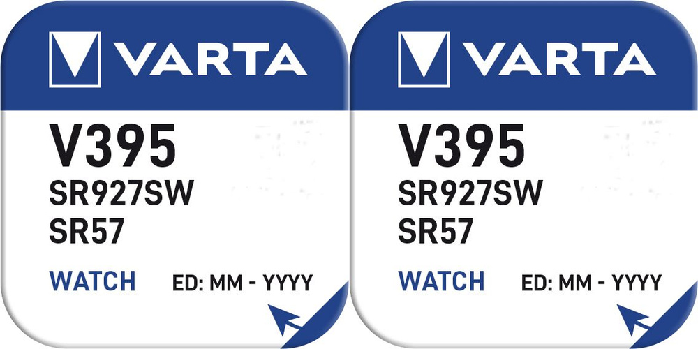 Varta Батарейка 395, 399 (SR57, SR927), Оксид-серебряный тип, 1,55 В, 2 шт  #1