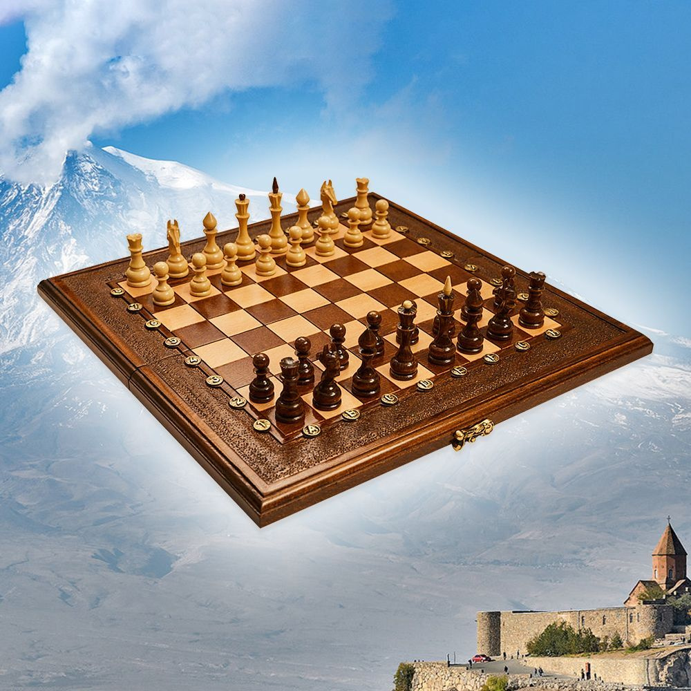 Шахматы и нарды деревянные 40 х 40 см бук Армения #1