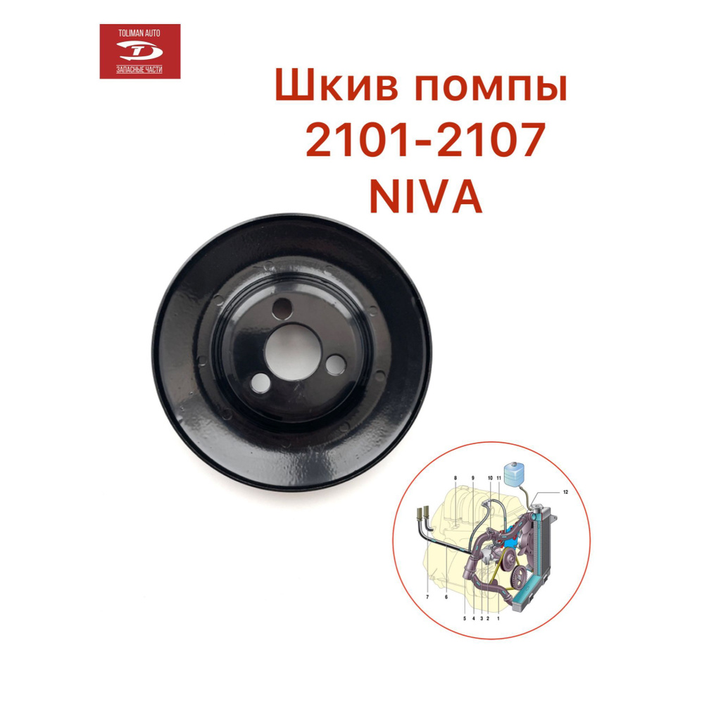 Шкив помпы Лада 2101/2107 Нива - TOLIMAN AUTO арт. ШкифПом2107 - купить ...