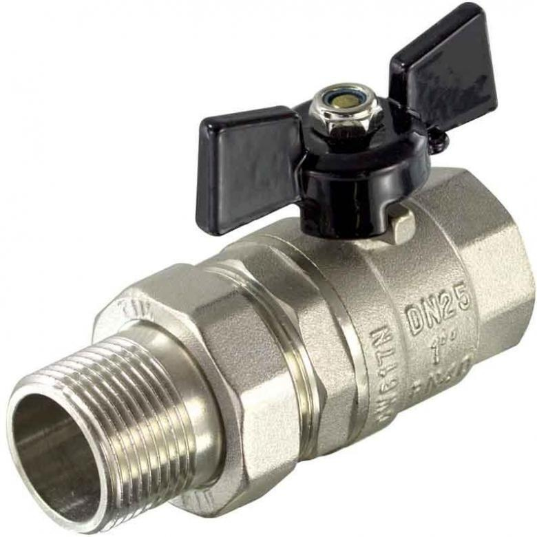 Кран шаровый с американкой 1\" черный никель, 1 шт - купить в интернет ...