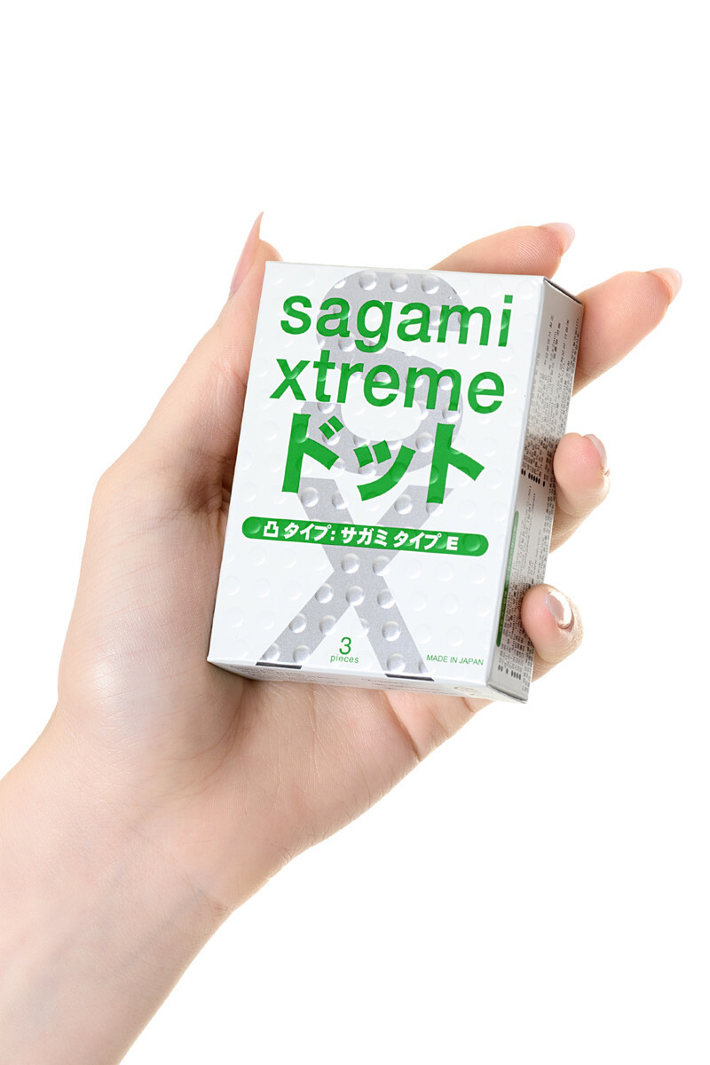 Презервативы Sagami Xtreme Type E, 3 шт, Точечная текстура с линиями ...