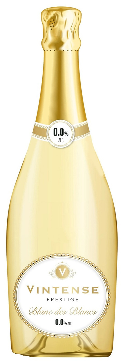 Вино игристое белое сухое безалкогольное VINTENSE PRESTIGE BLANC DE ...