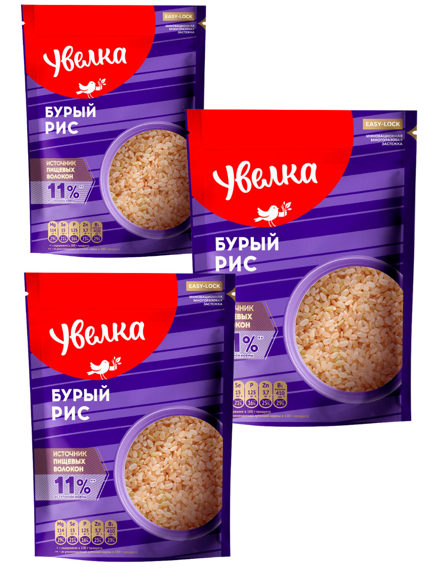 УВЕЛКА Крупа Рис Бурый 400гр/3 шт — купить в интернет-магазине OZON с ...