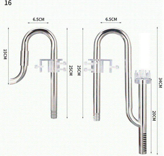 Металлические трубки забора и возврата воды со скиммером 16мм (Lily ...