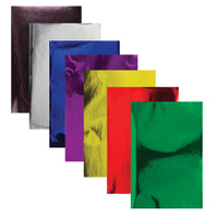 Цветная фольгированная блестящая самоклеящаяся бумага формата А4 для творчества/оформления, набор 7 листов, 7 цветов, 80г/м2, Остров Сокровищ. Спонсорские товары