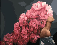 Картина по номерам на Холсте 40 х 50 см Девушка-цветок. Водопад цветов (Джадд Эми) на Подрамнике. Спонсорские товары