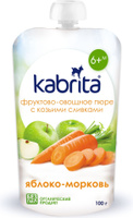 Kabrita/Фруктово-овощное пюре Кабрита "Яблоко-морковь" с козьими сливками, с 6 месяцев, 100 г
. Спонсорские товары