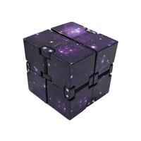 Космический Фиджет куб, инфинити куб, infinity cube, бесконечный кубик, бизикубик, антистресс игрушка  в подарок для детей, Фиолетовый космос. Спонсорские товары