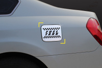 Накладка на крышку топливного бака хромированная Nissan Teana (2003-2008). Спонсорские товары