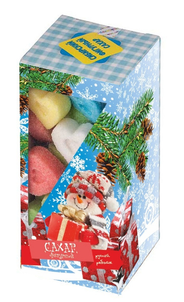 Сахар фигурный цветной, "Сибирский фигурный сахар", лайт BOX, Сердца ...