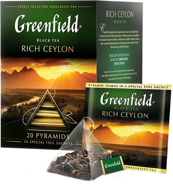 Чай в пирамидках черный Greenfield Rich Ceylon, 20 шт - купить с ...