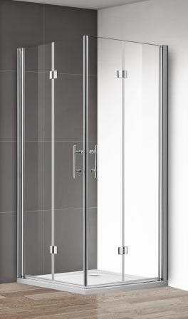Душевой уголок с двумя складными дверьми с прозрачными стеклами профиль ...