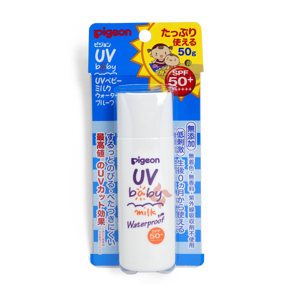 PIGEON Солнцезащитное молочко UV SPF50 детское для лица и тела, возраст ...