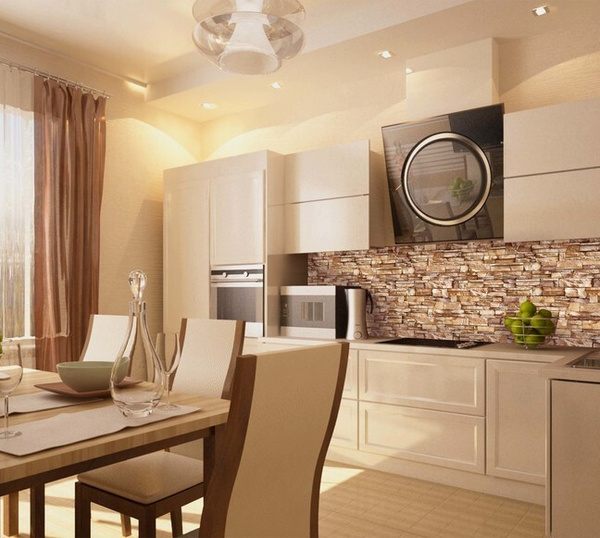 Фартук для кухни на стену, стеновая панель АБС Камень соренто (600*3000 ...