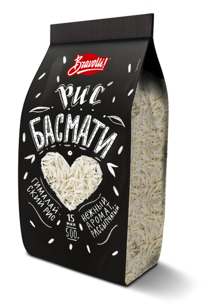 Рис белый Басмати Bravolli, шлифованный, 500 г - купить с доставкой по ...