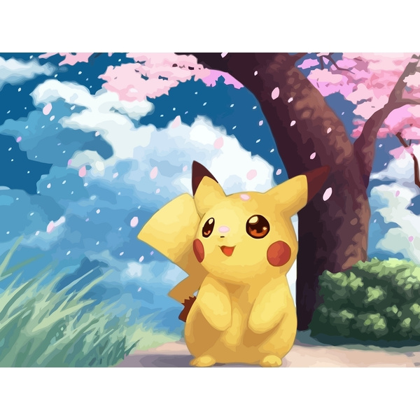 Картина по номерам на холсте Pokemon (аниме, покемоны, пикачу, для ...